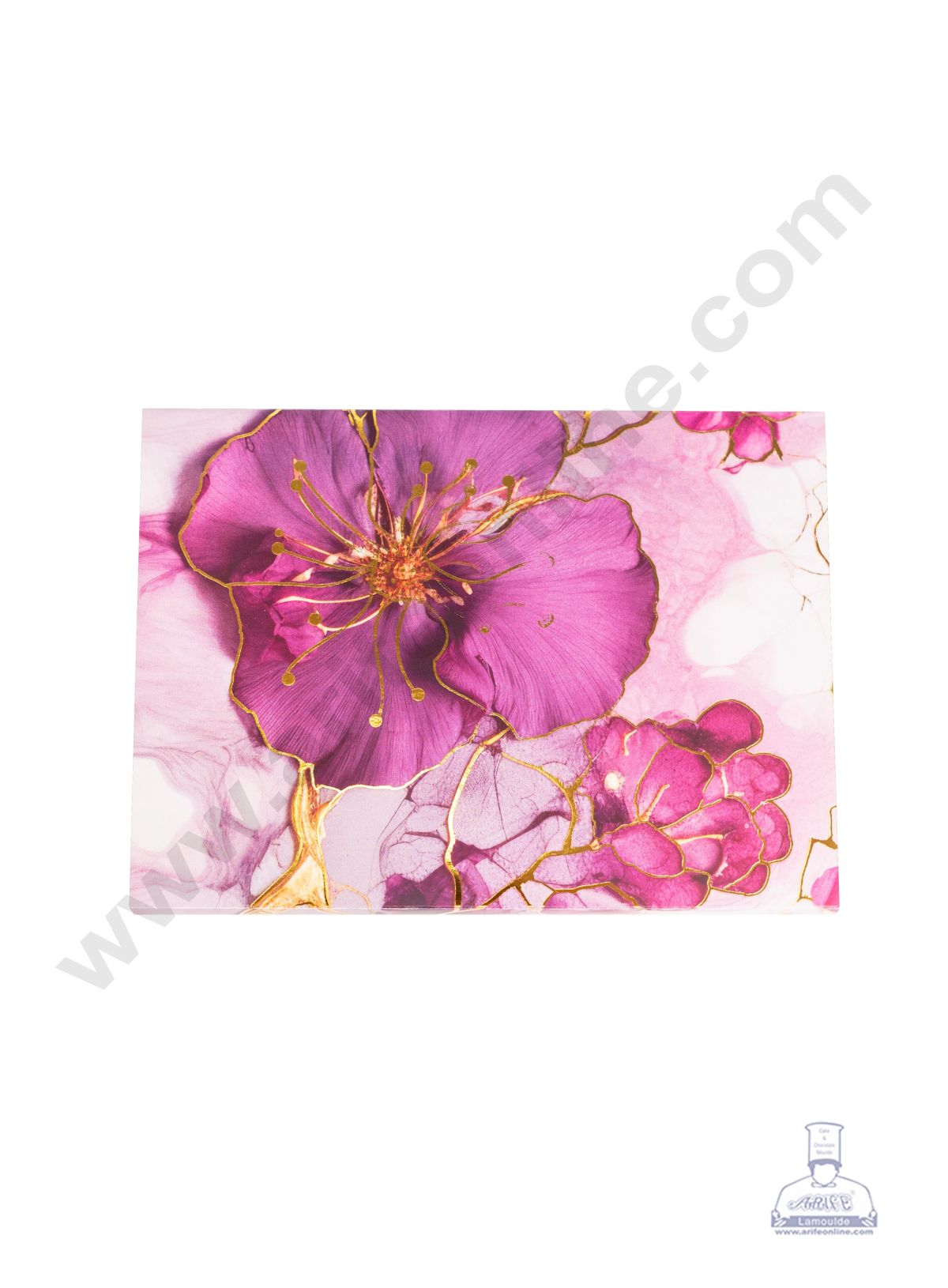 6 Cavity Floral Traditional Design Sliding Chocolate Box Without Cavity - Purple ( 1 Pc ) - CAKE DECORβ’