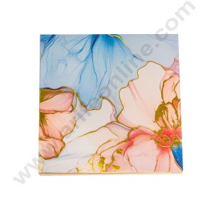 9 Cavity Floral Traditional Design Sliding Chocolate Box Without Cavity - Blue & Pink ( 1 Pc ) - CAKE DECORβ’
