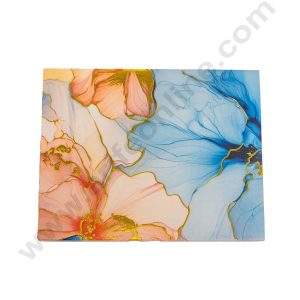 12 Cavity Floral Traditional Design Sliding Chocolate Box Without Cavity - Blue & Pink ( 1 Pc ) - CAKE DECOR™