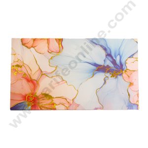 18 Cavity Floral Traditional Design Sliding Chocolate Box Without Cavity - Blue & Pink  ( 1 Pc ) - CAKE DECOR™