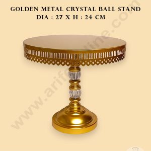 CAKE DECOR™ Antique Style Gold Metal Cake Stand with Crystal Accents | Dessert Stand | Cupcake Stand