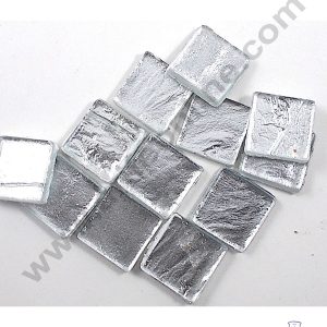 CAKE DECOR™ 8x8 cm Plain Silver Aluminum Cut Foil Wrappers – Pack of 200