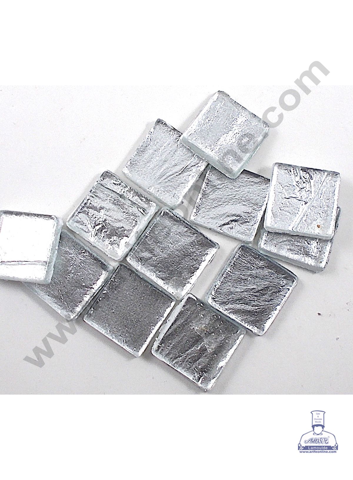 CAKE DECOR™ 8x8 cm Plain Silver Aluminum Cut Foil Wrappers – Pack of 200