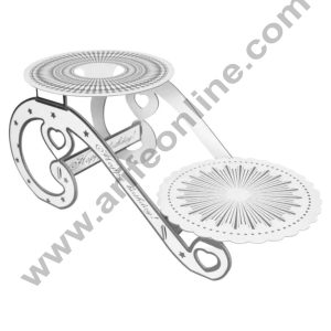 Cake Decor™ 2 Tier Silver Cardboard Cupcake Display Stand - 1 Set