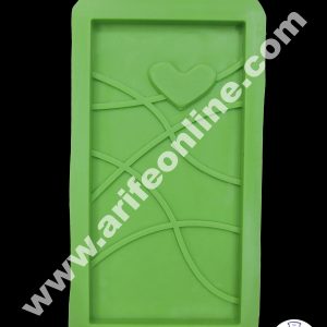 Cake Decor 1 Cavity Heart With Lines Shape Silicone Bar Mold Chocolate Mould ( SBCM-690)