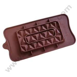 Cake Decor 1 Cavity Triangle Diamond Bar Shape Silicone Chocolate Mold ( SBCM-703 )