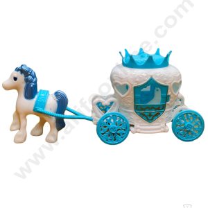 Cake Decorβ’ 1 Pc Horse Carriage Baggi Plastic Toys for Cake - Blue (SB-Baggi-Blue)