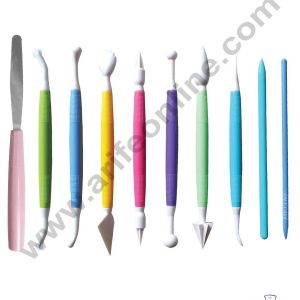 Cake Decor 10 Pieces Fondant And Gum paste Modeling Tool Set Fondant Clay Cutter Carve Pen Mould Mold Tool