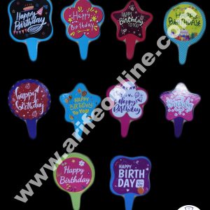 Cake Decor 100 pcs Happy Birthday Tag Mix Designs Paper Topper For Cake And Cupcake