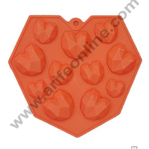 Cake Decor 11 Cavity Pinata Heart Valentine Heart Shape Design Chocolate Mould Ice Mould , Jelly Candy Mould , Silicon Garnishing Mould