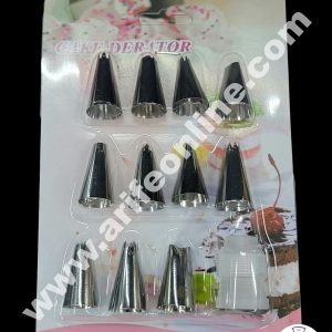 Cake Decor 11 Pcs Nozzle With 1 Coupler Set Pastry Tips Cupcake Cake Decorating Nozzle