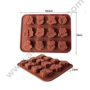 Cake Decor 12 Cavity Owls Shape Big Silicone Chocolate Mould