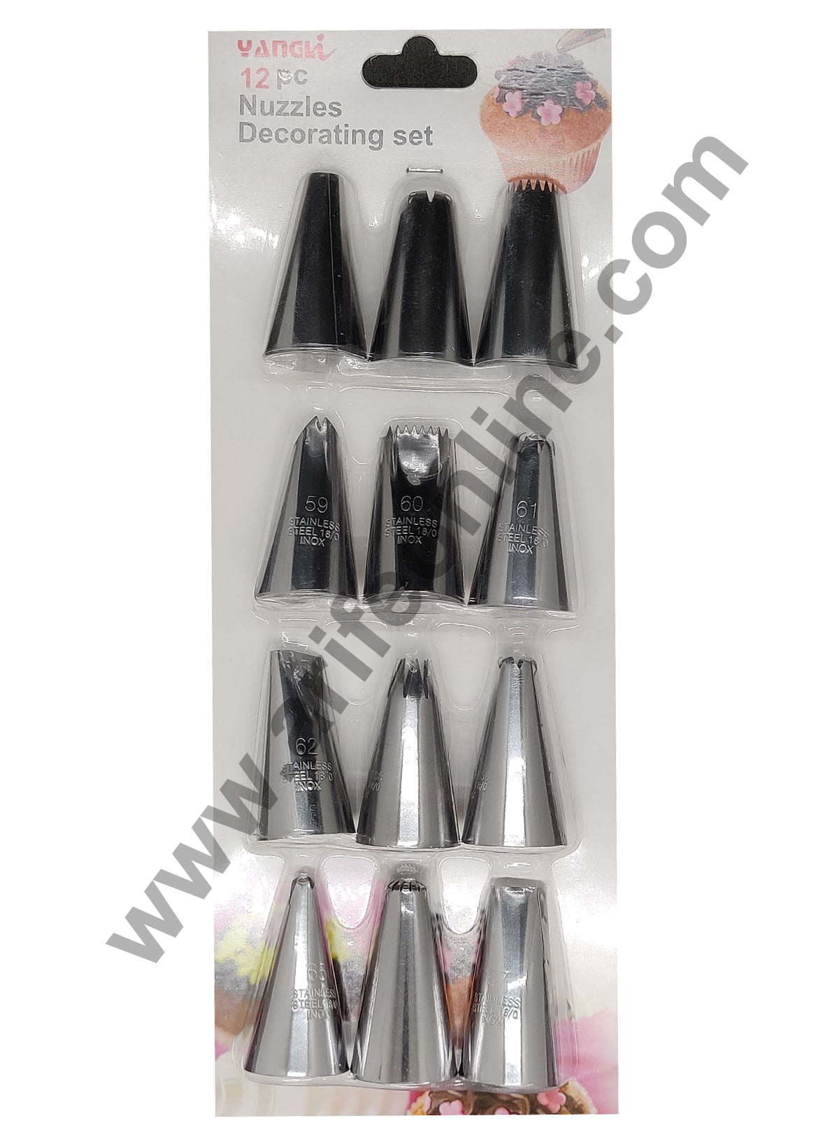 Cake Decor 12 Pcs Big Nozzle Set Stainless Steel Cake Decorating Set Tips with Steel Nozzles. Reusable And Washable