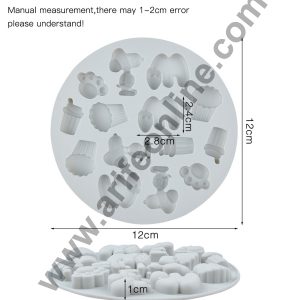 Cake Decor 14 Cavity Silicone Chocolate Mould Popcorn Dog Foot Print Coke and Strawberry Silicon Jelly Candy Mould