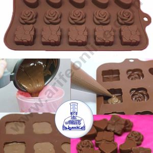 Cake Decor 15 Cavity Heart Rose Gift Valentines Day Silicone Chocolate Mould