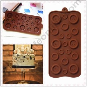 Cake Decor 19 Cavity Buttons Shape Silicone Chocolate Mould