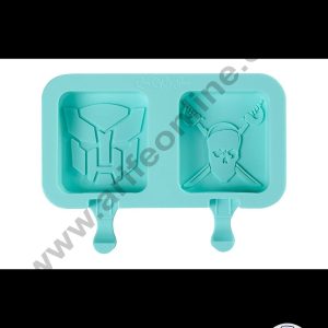 Cake Decor 2 Cavity Square Transformers And Pirate Shape Silicone Popsicle And Cakesicle Molds Easy Ice Cream Bar Mould SBSM-749