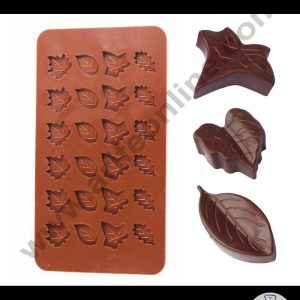 Cake Decor 24 Cavity Maple Leaves Shape Thin Chocolate Bar Silicone Chocolate Mould