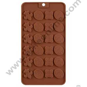 Cake Decor 24 Cavity Variety Shapes Thin Chocolate Bar Silicone Chocolate Mould