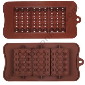 Cake Decor 3 Cavity Big Lego Bar Shape Silicone Chocolate Mold ( SBCM-705 )