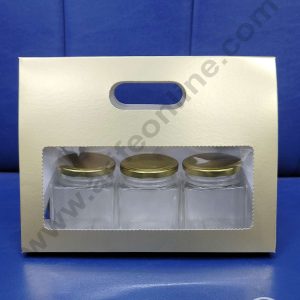 Cake Decor 3 Mason Jar Paper Carry Bags Gold - Large (10 Pcs)