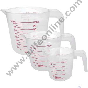 Cake Decor 3 Pcs Plastic Measuring Jug Measuring Cups Container for Measure Liquid and Baking Items