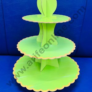 Cake Decor 3 Tier Cardboard Cupcake Stand - Green