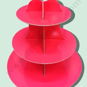 Cake Decorβ’ 3 Tier Cardboard Cupcake Stand - Plain Red ( SBCS-C-PRed )