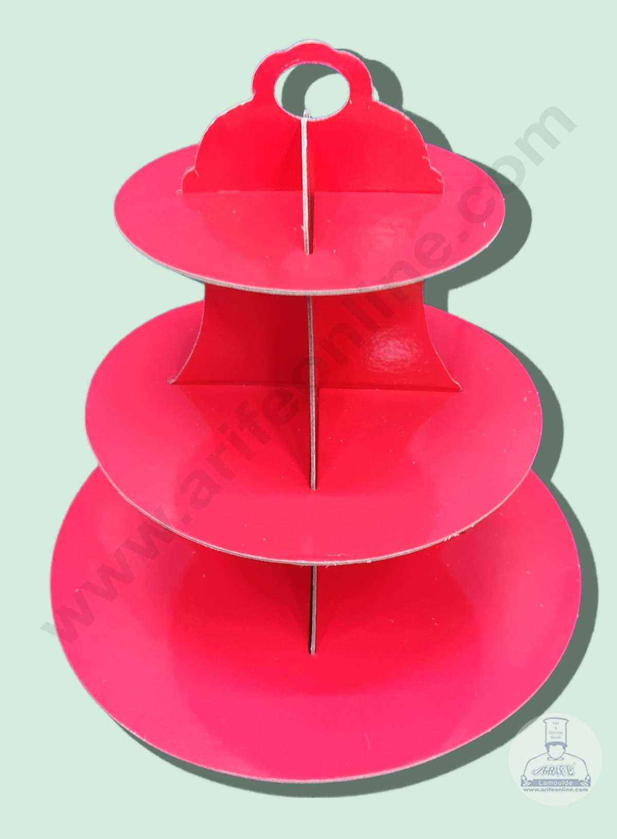 Cake Decor™ 3 Tier Cardboard Cupcake Stand - Plain Red ( SBCS-C-PRed )