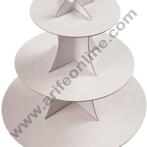 Cake Decor 3 Tier Cardboard Cupcake Stand - White