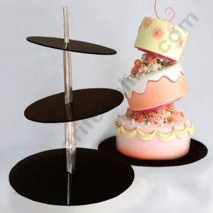 Cake Decor 3 Tier Acrylic Topsy Turvy Cake Stand