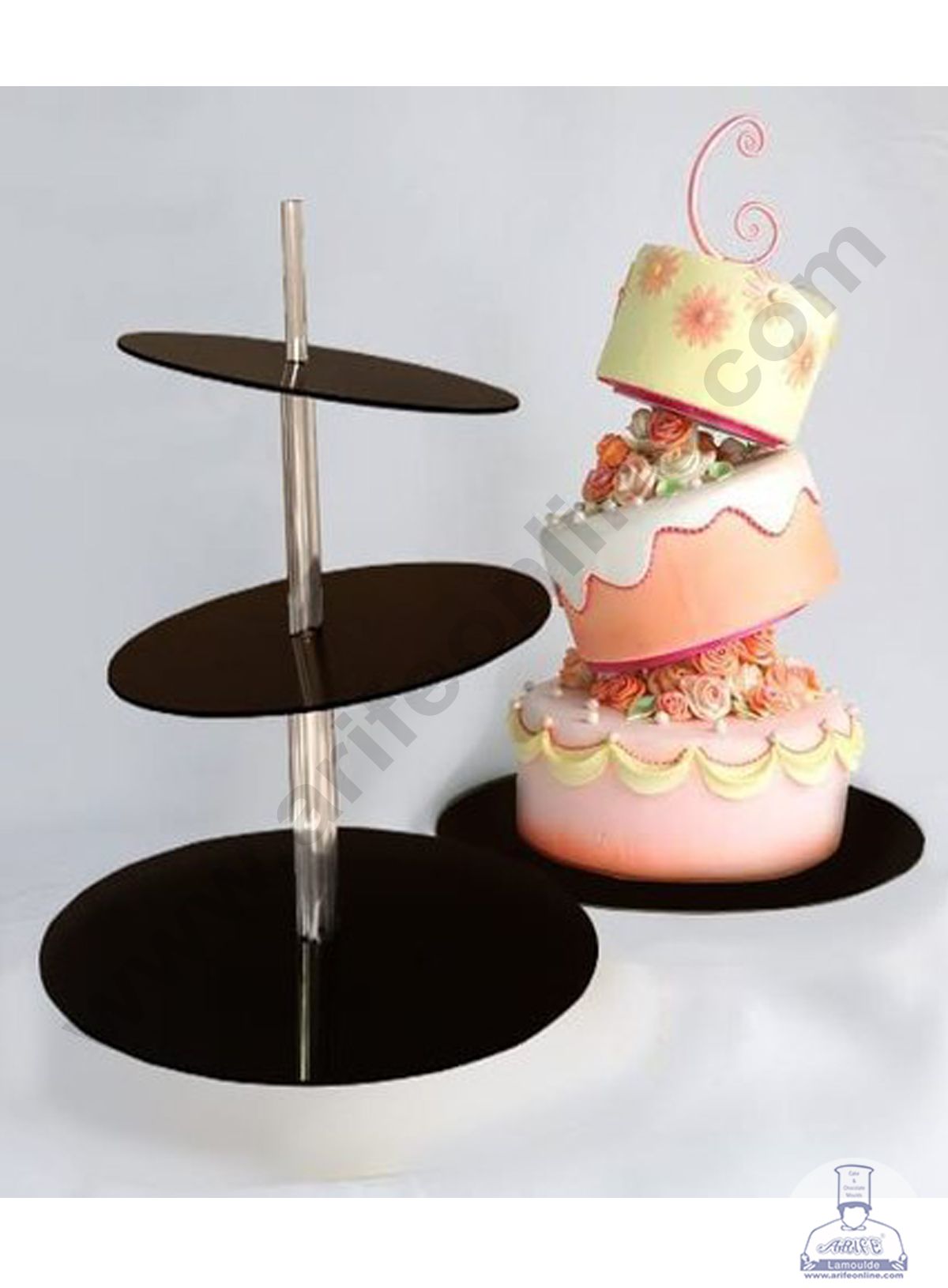 Cake Decor 3 Tier Acrylic Topsy Turvy Cake Stand