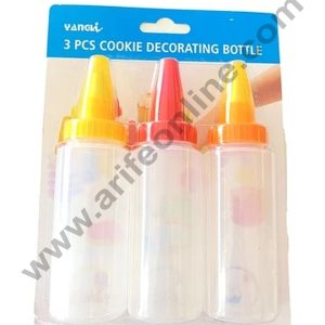 Cake Decor 3 pcs Cake Decorating Icing Piping Nozzles Tips Squeeze Bottle Tool Set