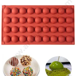 CAKE DECOR™ 36 Cavity Plain Round Ball Shape Silicone Mould Silicon Muffin Mold SBSM-845