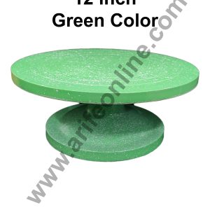 Cake Decor 360 Degree Rotating Cake Stand Cake Decorating Turntable, Green 12-inch