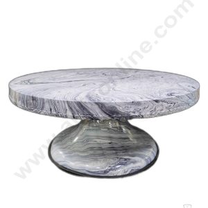 Cake Decor 360 Degree Rotating Cake Stand Cake Decorating Turntable , Marble Finishing 12-inch