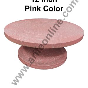 Cake Decor 360 Degree Rotating Cake Stand Cake Decorating Turntable, Pink 12-inch