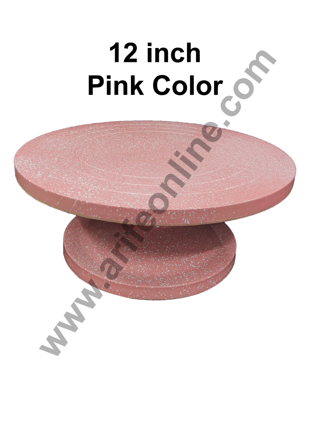 Cake Decor 360 Degree Rotating Cake Stand Cake Decorating Turntable, Pink 12-inch