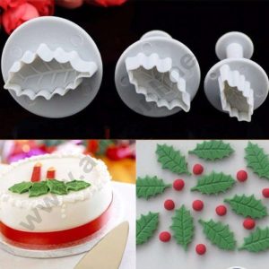 Cake Decor 3 pcs Holy Leaf  Plunger Cutters Fondant Tool