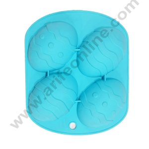 Cake Decor 4 Cavity Silicon Easter Eggs Shape Cupcake Moulds Muffin Mould