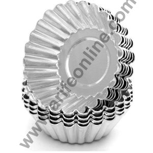 Cake Decor 4 Pcs Flower Shape Aluminum Egg Tart Pudding Mold Mini Cake Mold Muffin Cup Pan Cupcake Tins Baking Pastry Tools