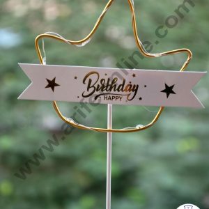 Cake Decor 5 Inch LED Cake Topper Crown Shape Happy Birthday