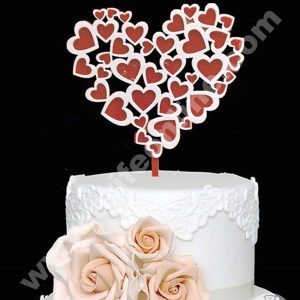 Cake Decor 5 inch Acrylic Cake Topper - Valentine Hearts