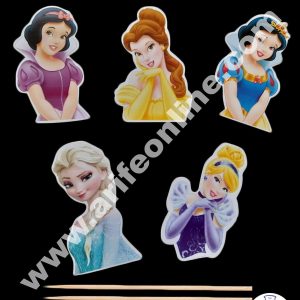 Cake Decor 5 pcs Different Princess Paper Topper For Cake And Cupcake