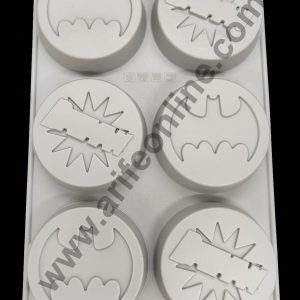 Cake Decor 6 Cavity Batman Logo Design Silicone Muffin Silicon Mould Pastry Jelly Cake Mold SBSM-737