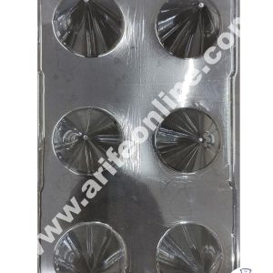 Cake Decor 6 Cavity Diwali Cracker Big Anar Mould PVC Chocolate mould (10 pcs pack)