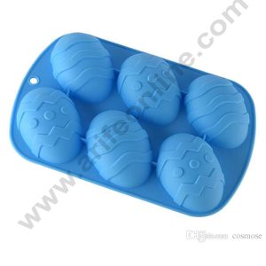 Cake Decor 6 Cavity Silicon Easter Eggs Shape Cupcake Moulds Muffin Mould