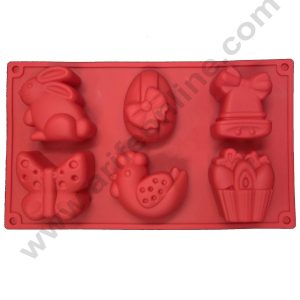 Cake Decor 6 Cavity Silicon Easter Theme Chocolate Cupcake Mould