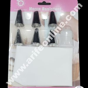 Cake Decor  6 Pc New Nozzle, 1 Coupler & Piping Bag Set Pastry Tips Cupcake Cake Decorating Nozzle