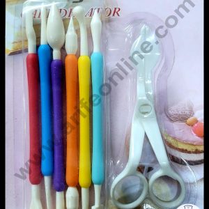 Cake Decor 6 Pcs Cake Modelling Tools With Flower Lifter Set Fondant Clay Cutter Carve Pen Mould Mold Tool